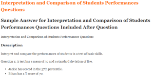 Interpretation and Comparison of Students Performances Questions