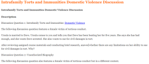 Intrafamily Torts and Immunities Domestic Violence Discussion