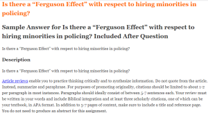 Is there a “Ferguson Effect” with respect to hiring minorities in policing