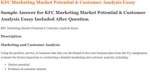 KFC Marketing Market Potential & Customer Analysis Essay