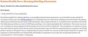 Kaiser Health News Morning Briefing Discussion