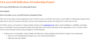 LEA 5125 Self Reflection of Leadership Project