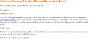 LGS 1004 Complaint Against Physical Harassment Letter