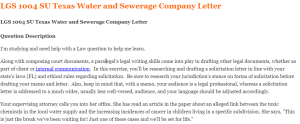 LGS 1004 SU Texas Water and Sewerage Company Letter