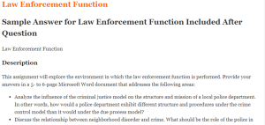 Law Enforcement Function