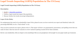 Legal Trends Impacting LGBTQ Population in The US Essay