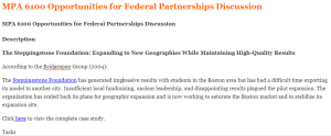 MPA 6100 Opportunities for Federal Partnerships Discussion