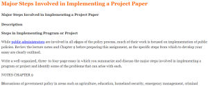 Major Steps Involved in Implementing a Project Paper