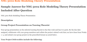 NSG 5002 Role Modeling Theory Presentation