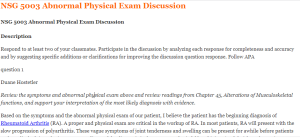 NSG 5003 Abnormal Physical Exam Discussion