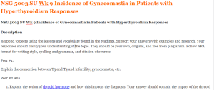 NSG 5003 SU Wk 9 Incidence of Gynecomastia in Patients with Hyperthyroidism Responses