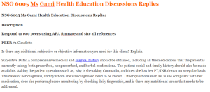 NSG 6005 Ms Gami Health Education Discussions Replies