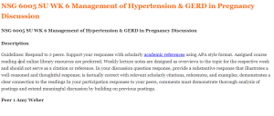 NSG 6005 SU WK 6 Management of Hypertension & GERD in Pregnancy Discussion