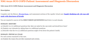 NSG 6020 SUO COPD Patient Assessment and Diagnosis Discussion