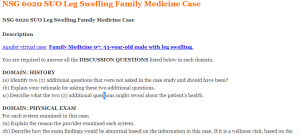 NSG 6020 SUO Leg Swelling Family Medicine Case