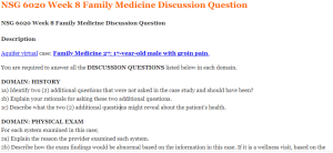 NSG 6020 Week 8 Family Medicine Discussion Question