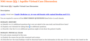 NSG 6020 Wk 7 Aquifer Virtual Case Discussion