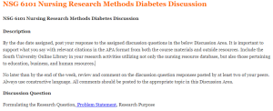 NSG 6101 Nursing Research Methods Diabetes Discussion