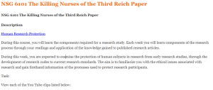 NSG 6101 The Killing Nurses of the Third Reich Paper