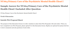 NU664 Primary Care of the Psychiatric Mental Health Client I