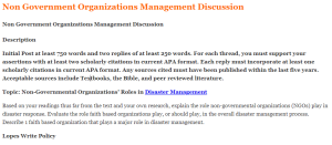 Non Government Organizations Management Discussion