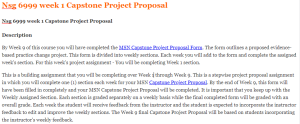 Nsg 6999 week 1 Capstone Project Proposal