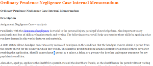 Ordinary Prudence Negligence Case Internal Memorandum