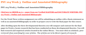 PSY 104 Week 3  Outline and Annotated Bibliography