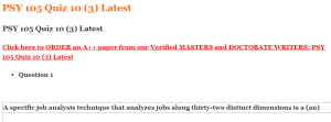 PSY 105 Quiz 10 (3) Latest