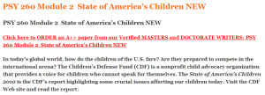 PSY 260 Module 2  State of America’s Children NEW