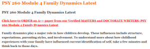 PSY 260 Module 4 Family Dynamics Latest