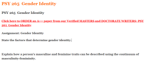 PSY 265  Gender Identity