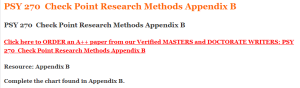 PSY 270  Check Point Research Methods Appendix B