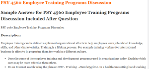 PSY 4560 Employee Training Programs Discussion