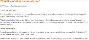 PSYCH 540 What is a correlation