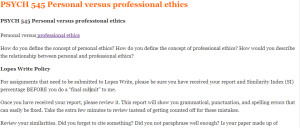 PSYCH 545 Personal versus professional ethics