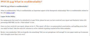 PSYCH 545 What is confidentiality