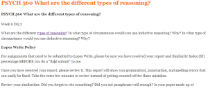 PSYCH 560 What are the different types of reasoning