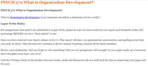 PSYCH 570 What is Organization Development