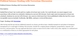 Political Science Dealing with Terrorism Discussion