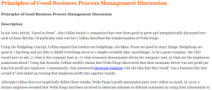 Principles of Good Business Process Management Discussion