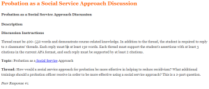 Probation as a Social Service Approach Discussion