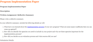 Program Implementation Paper