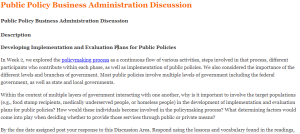 Public Policy Business Administration Discussion