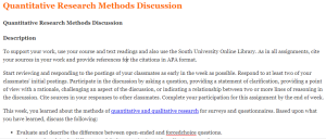 Quantitative Research Methods Discussion