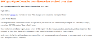 SOC-320-O500 Describe how divorce has evolved over time