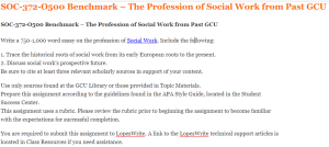 SOC-372-O500 Benchmark – The Profession of Social Work from Past GCU