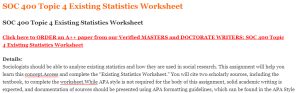 SOC 400 Topic 4 Existing Statistics Worksheet