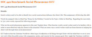SOC 449 Benchmark Social Phenomena-GCU