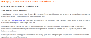 SOC-449 Direct Practice Errors Worksheet GCU